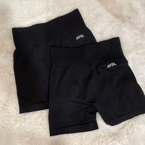 TWO PAIRS of AYBL Black Gym Shorts